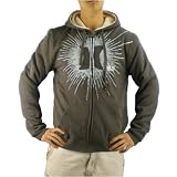 Mens Hurley gray zip up Sherpa hoodie jacket. Very high quality skate surf brand name sweater with side entry pockets, logo embroidery on top of artistic design. Great authentic sweatshirt top to wear with various styles.