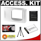 Pentax Clear Silicon Skin Case + Spare D-LI78 Battery + Precision Design Accessory Kit for Optio W60 Waterproof Digital Camera