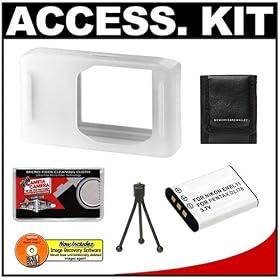 Pentax Clear Silicon Skin Case + Spare D-LI78 Battery + Precision Design Accessory Kit for... by Pentax