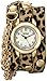 XOXO Women's XO5624 Cheetah Patterned Band with Chains Accent Double Wrap Watch