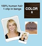 GMJ Cutira Bang - Clip in Clip on Bangs - Color# 6 - 100% Human Hair