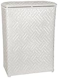 Lamont Home Apollo Snag Proof Wicker Large Family Size Laundry Hamper, White