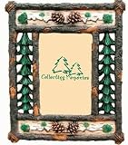 Vertical Decorative Rustic Wood Log,Twig, Look And Tall Pine Trees With Pine Cones Picture Photo Frame 6x4