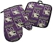 Northwestern University Logo NU Wildcats Oven Mitt Potholder Set for Kitchen Tailgating Barbecue or Outdoor Cooking POT HOLDER SET GIFT IDEA