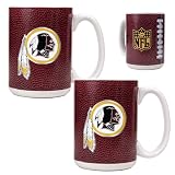 Washington Redskins 2pc 15oz Gameball Ceramic Mug Set - Primary logo NFL Football