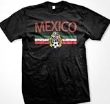 Mexico Crest International Soccer T-shirt, Mexican Soccer Mens T-shirt, Medium, Black