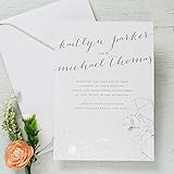 UPC 634680126226 product image for Silver Floral Foil Invitation | upcitemdb.com