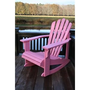 PINK PAINTED CEDAR ADIRONDACK ROCKER by