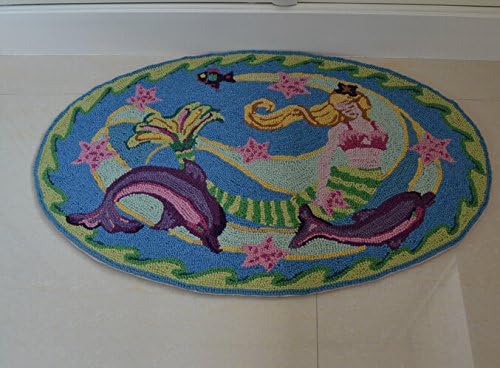 Come Home Love® Mermaid handmade wool absorbent non-slip mats bedroom living room foyer wool carpet（50*75）