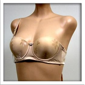 E.Basics $12 Satin Lite Brown Strapless Bra #0002 sz 34A