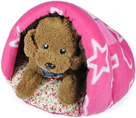 DuDuHome Slippers Cotton Pet Bed for Small Dog with Custom Gift, Pink, XS, 1pcs, 9.8"x11.8"5.9"