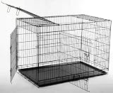 3 Door Suitcase Style Folding Metal Dog Crate with Metal Pan 36Lx24Wx26H