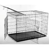 3 Door Suitcase Style Folding Metal Dog Crate with Metal Pan 36Lx24Wx26H ~ BestPet