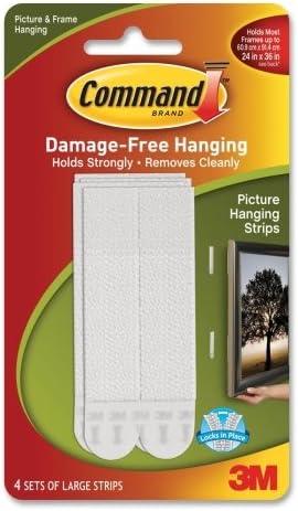 Wholesale CASE of 25 - 3M Command Stay Large Picture Hanging Strips-Picture Hanging Strips w/Adhes, Lrg, Holds 4lbs., 4/PK, WE