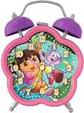Nickelodeon Dora the Explorer DEC196 Quartz Analog Alarm Clock (Pink/Purple)