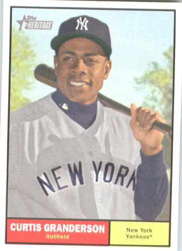 2010 Topps Heritage Baseball Card # 37 Curtis Granderson - Detroit Tigers - Mint Condition - MLB Trading Card Shipped In Protective ScrewDown Display Case!