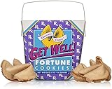 Get Well - Get Better Soon Gift - Fortune Cookies In A Gift Box - 8 Pieces Traditional Vanilla Flavor Individually Wrapped - Kosher Certified