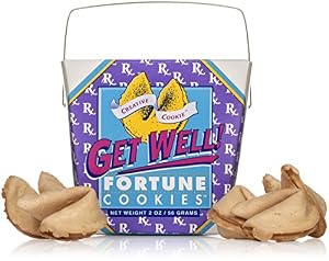 Get Well - Get Better Soon Gift - Fortune Cookies In A Gift Box - 8 Pieces Traditional Vanilla Flavor Individually Wrapped - Kosher Certified