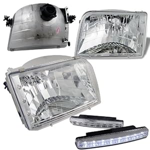 Amazon.com: 1993-1997 Ford Ranger Headlights Lamps + 8 Led ... eagle eyes headlights wiring diagram 