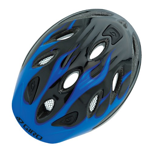 GIRO(ジロ) スプリー(SPREE) BLUE/BK FLAMES ブルー/ブラックフレイムス サイズ46-50㎝ 子供用ライト付きヘルメット SPREE BLUE BK FLAMES