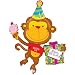 Party on Happy Birthday Monkey 49" Mylar Balloon Large