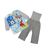 ▲▽ディズニー【Disney】国内正規品△▼ミッキーマウスあったか三層キルトはらまき付きパンツ前開きパジャマ（練習ボタン）80cm：90cm：95cm (90cm, ミッキー)