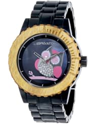 Sprout Womens ST/6507JMBK Owl Dial Black Corn Resin Swarovski Elements Bracelet Watch