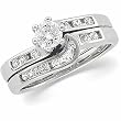 14K White Gold Diamond Wedding Set - 0.60 Ct.