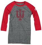 Indiana Hoosiers adidas Originals Women's Vintage Mascot 3/4 Sleeve Tri-Blend T-Shirt