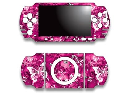 Sony PSP Slim Skin Decal Sticker - Pink Butterfly