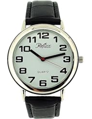 Reflex Unisex Analogue Jumbo Face Black PU Croc Effect Strap Watch 106002JP