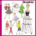Simplicity Sewing Pattern 5785 Clothes For 11-1/2" Fashion Doll Such As Barbie Simplicity Archives Retro Styles