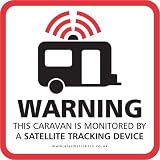 Four Caravan Satellite Tracking Warning Security Stickers