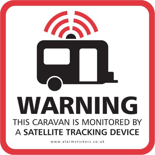 Four Caravan Satellite Tracking Warning Security Stickers