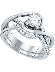 0.95CTW DIAMOND 0.50CT CENTER ROUND BRIDAL SET