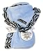 Trend Lab Velour Receiving Blanket, Blue Zebra Ruffle Trim