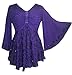 Agan Traders Women's Medieval Butterfly Embroidered Flair Bell Sleeve Tunic