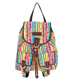 Striped Canvas Backpack