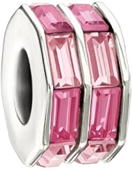 Authentic Chamilia Charm "Double Baguette" Pink - 2083-0399