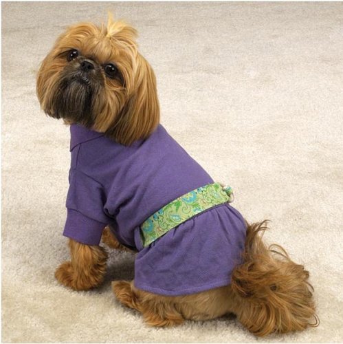 Dog Dress - East Side Collection Purple Paisley Puppy Polo Dress - XX-Small (XXS)