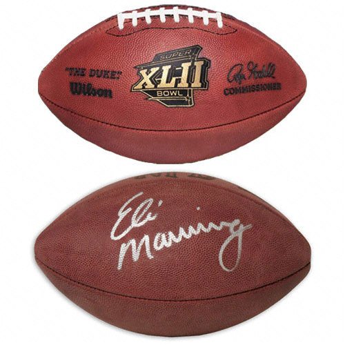 Buy Eli Manning Autographed Super Bowl XLII Champions Football by Schwartz Sports