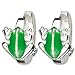 Schmuck-Pur Echt 925/- Silber Klapp-Creolen Ohrringe "Frosch"