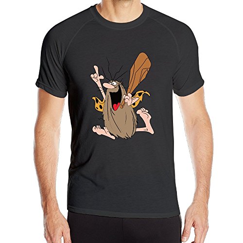 SPPOT Men's Captain Caveman Cartoon Funny Locker Short Sleeve Tee Shirt Black X-Large