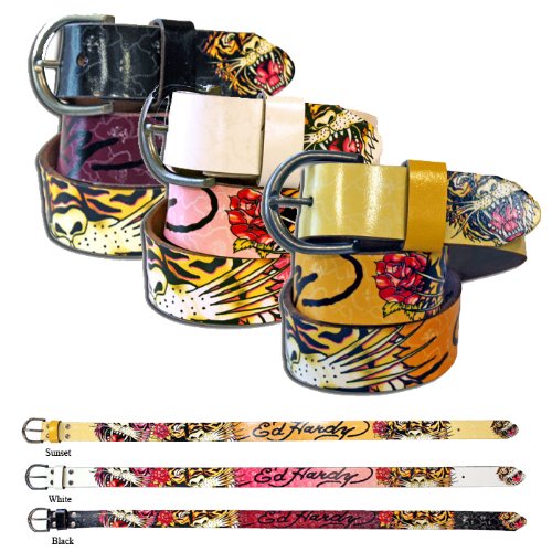 Ed Hardy Girls Tigerlily Leather Belt
