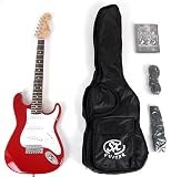 SX EG1K 3/4 CAR Short Scale Red Package with Amp, Carry Bag and Instructional DVD