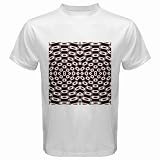 Men's Customized ARTISTIC BACKDROP BACKGROUND BLACK CIRCLE 100% Cotton White T-shirt