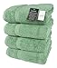SALBAKOS - 100% Turkish Cotton Heirloom Quality Wash Cloth, Hand, Bath, Bath Sheet Towels and Bath Rugs & Mats (Green, 4 Bath Towels)
