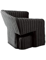MoMAlia Furniture 200312 Titan Chair Aluminum Frame, Viro Polyrattan, Black Outdoor Fabric