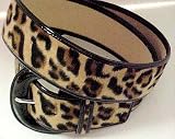 Faux Fur Leopard Patent Leather Buckle Celebrity Belt