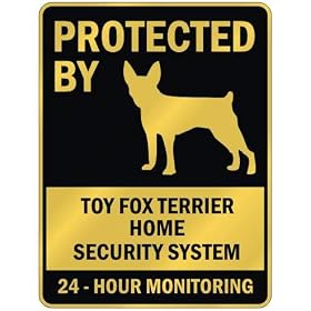 PROTECTED BY  TOY FOX TERRIER HOME SECURITY SYSTEM  PARKING SIGN DOG from Dog Toys